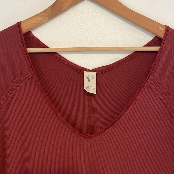 We the Free Size M Red Ruffle Thermal Blouse - Picture 4 of 10
